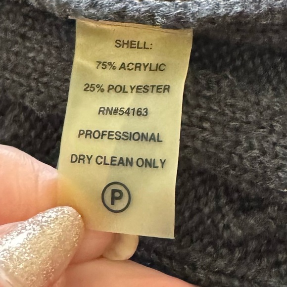 Calvin Klein Charcoal Grey Cowl Neck Belted Cable Knit Sweater Dress - Picture 16 of 16